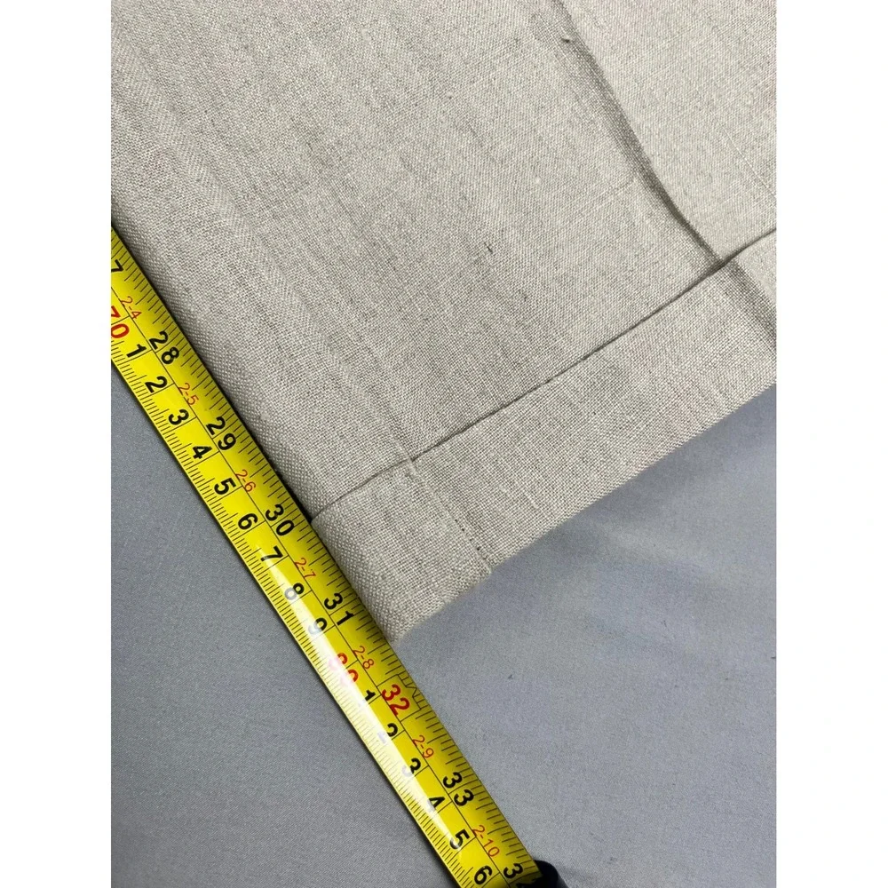 Turnbury Men Linen Pleated Dress Pants Trousers 37x31.5* Tan Cuffed Straight Leg